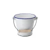 Balde con Asa 1,5lt Acero Esmaltado Blanco y Azul 14cm Ibili
