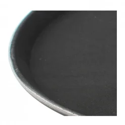 Bandeja antideslizante 35cm plast redonda negro Rinox