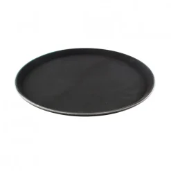 Bandeja antideslizante 35cm plast redonda negro Rinox