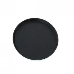 Bandeja antideslizante 35cm plast redonda negro Rinox