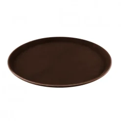 Bandeja antideslizante 40cm plast redonda café Rinox