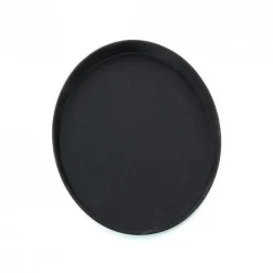 Bandeja Ovalada Antideslizante Plástico Negro Wolfen 63x52 cm