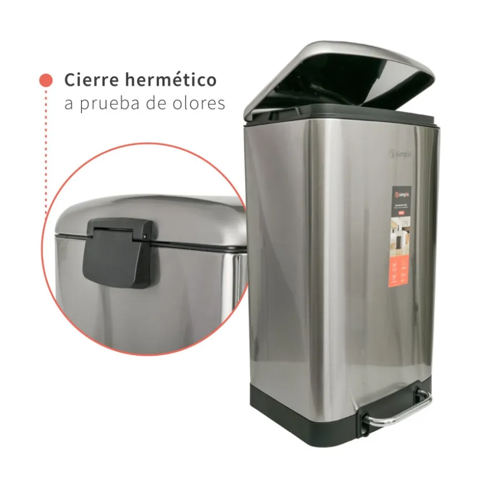 Basurero de Cocina con Pedal 40lt Iron Simplit
