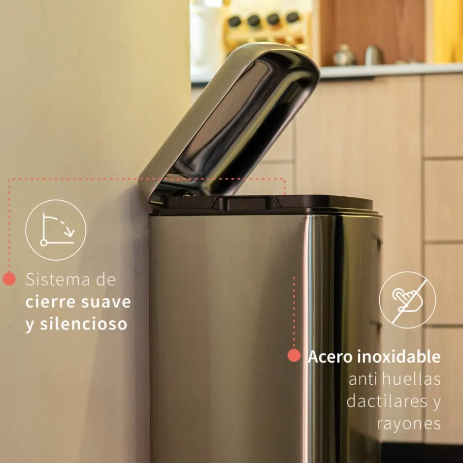 Basurero de Cocina con Pedal 40lt Iron Simplit