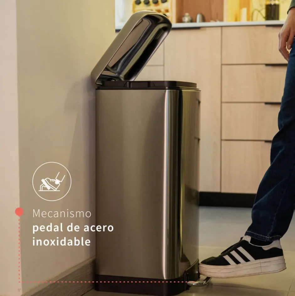 Basurero de Cocina con Pedal 40lt Iron Simplit