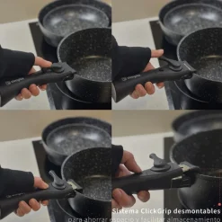 Batería de Cocina Antiadherente Oxford Granito 15pzs Simplit