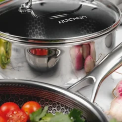 Batería de Cocina 5 piezas Acero Inoxidable Bee Roichen
