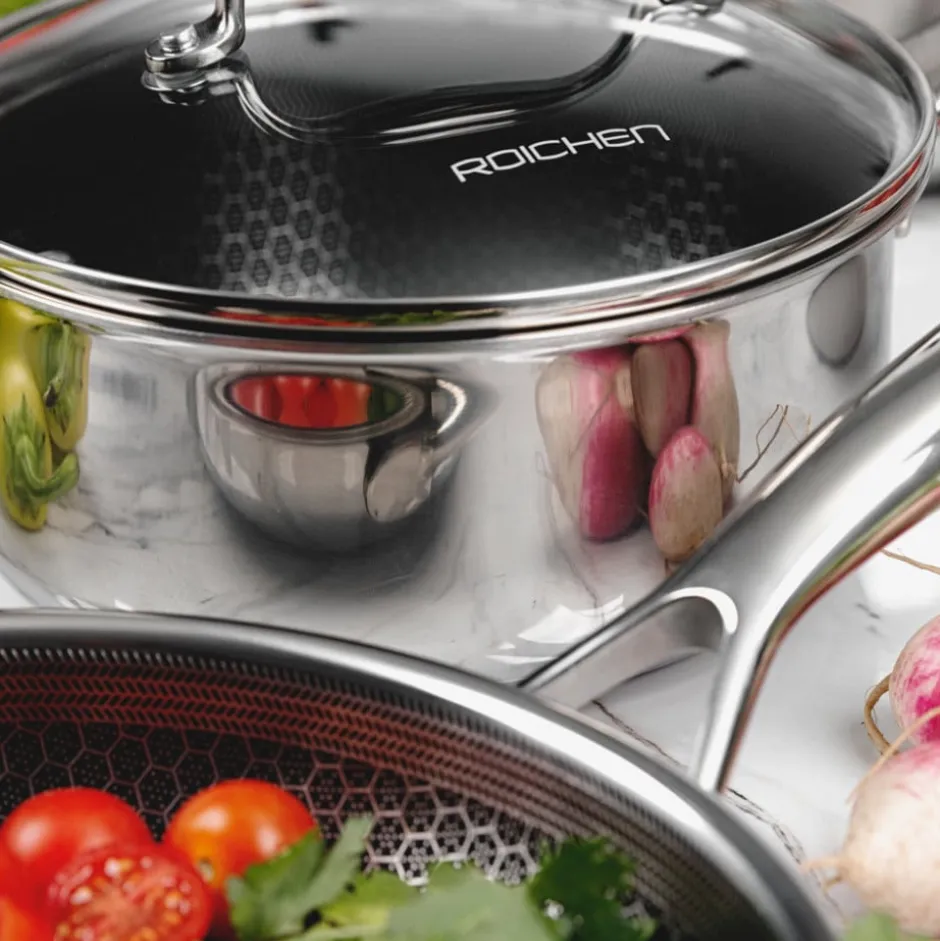 Batería de Cocina 5 piezas Acero Inoxidable Bee Roichen
