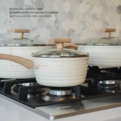 Batería de Cocina 9 piezas Antiadherente Savannah Simplit