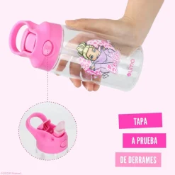 Botella Agua Niños Barbie Love 420ml con Bombilla UMA
