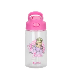 Botella Agua Niños Barbie Love 420ml con Bombilla UMA