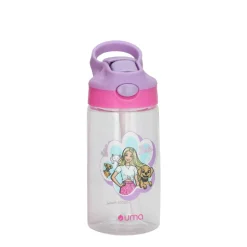Botella Agua Niños Barbie & Pets 420ml con Bombilla UMA