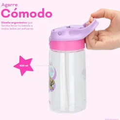 Botella Agua Niños Barbie & Pets 420ml con Bombilla UMA