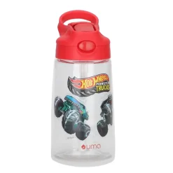 Botella Agua Niños Hot Wheels Monster Truck 420ml con Bombilla UMA