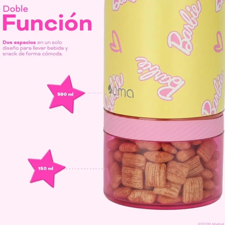 Botella Térmica Niños Barbie Shine 2 en 1 590ml Acero Inox UMA