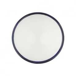 Bowl con Pie Acero Esmaltado Blanco y Azul 12cm Ibili