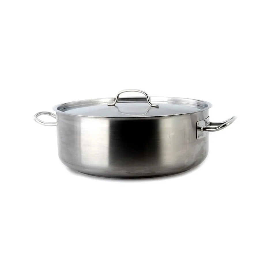 Cacerola Baja con Tapa 27lt Acero Inoxidable 45x17cm Lacor