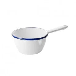 Cacerola con Mango Acero Esmaltado Blanco/Azul 10cm Ibili