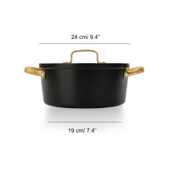 Cacerola 4,3L Aluminio Forjado Negro 24cm Samoa Iconic Arcos