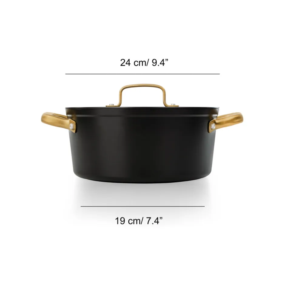 Cacerola 4,3L Aluminio Forjado Negro 24cm Samoa Iconic Arcos
