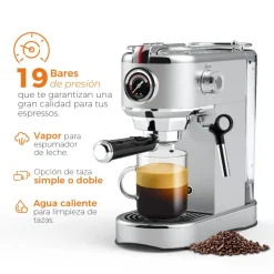 Cafetera Espresso 1 L Bari 5 en 1 Kitchen-it