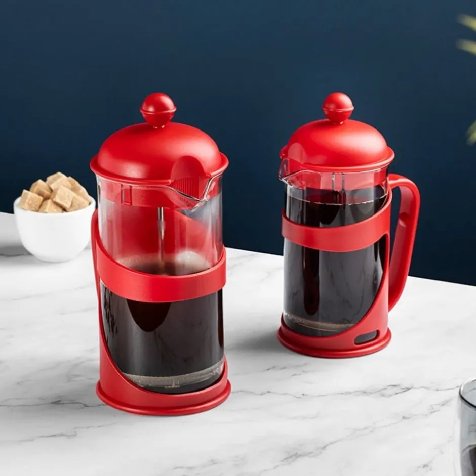 Cafetera Francesa Borosilicato 1000ml Rojo Cali Lugano