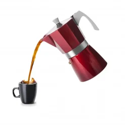 Cafetera Italiana Express 450ml Aluminio Roja Evva Ibili