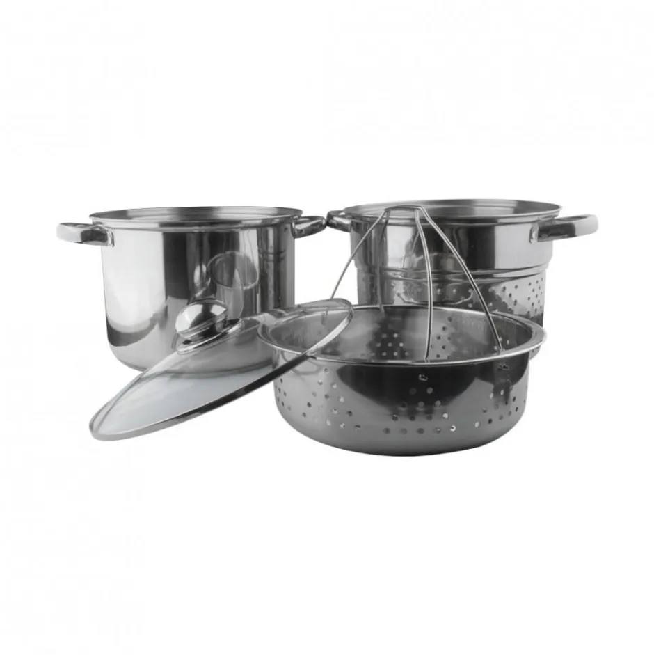 Cocedor de Pastas Verduras 4pzs Inoxidable 24cm Dussel