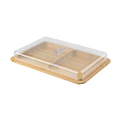 Contenedor Doble para Jamón y Queso Bambú OU