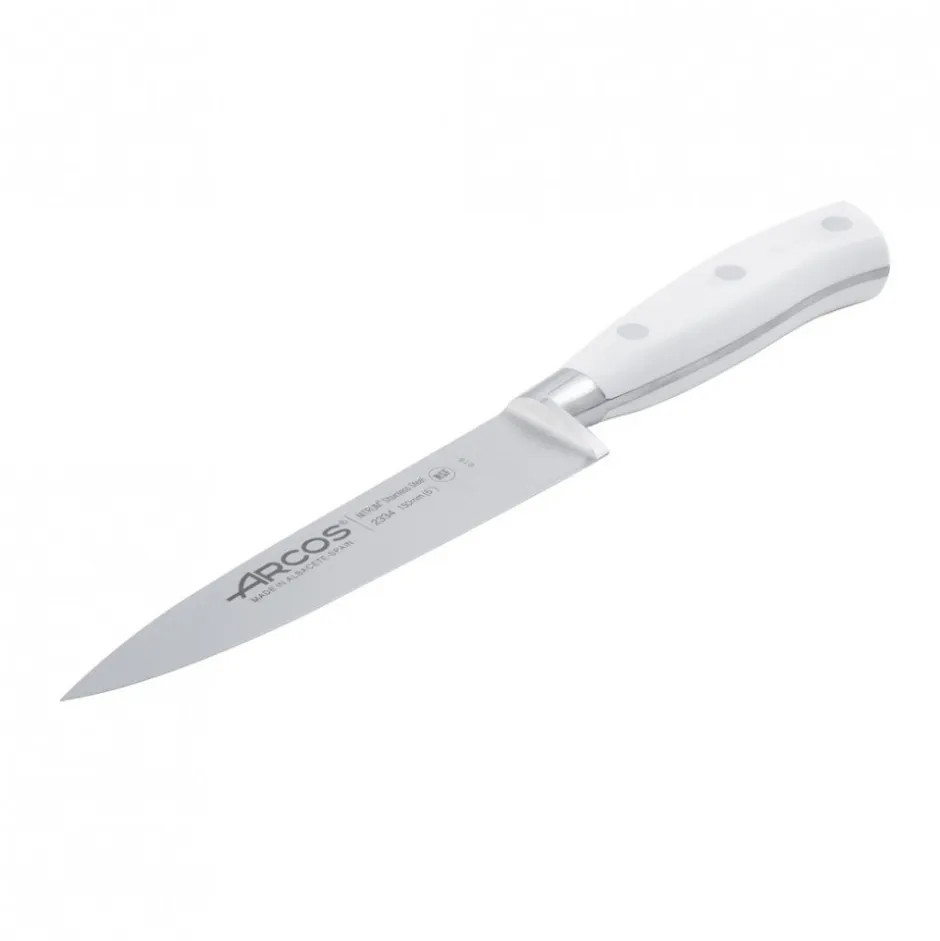 Cuchillo Medio Golpe Forjado Mango Blanco 15cm Riviera 233424 Arcos