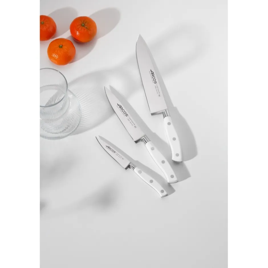 Cuchillo Medio Golpe Forjado Mango Blanco 15cm Riviera 233424 Arcos