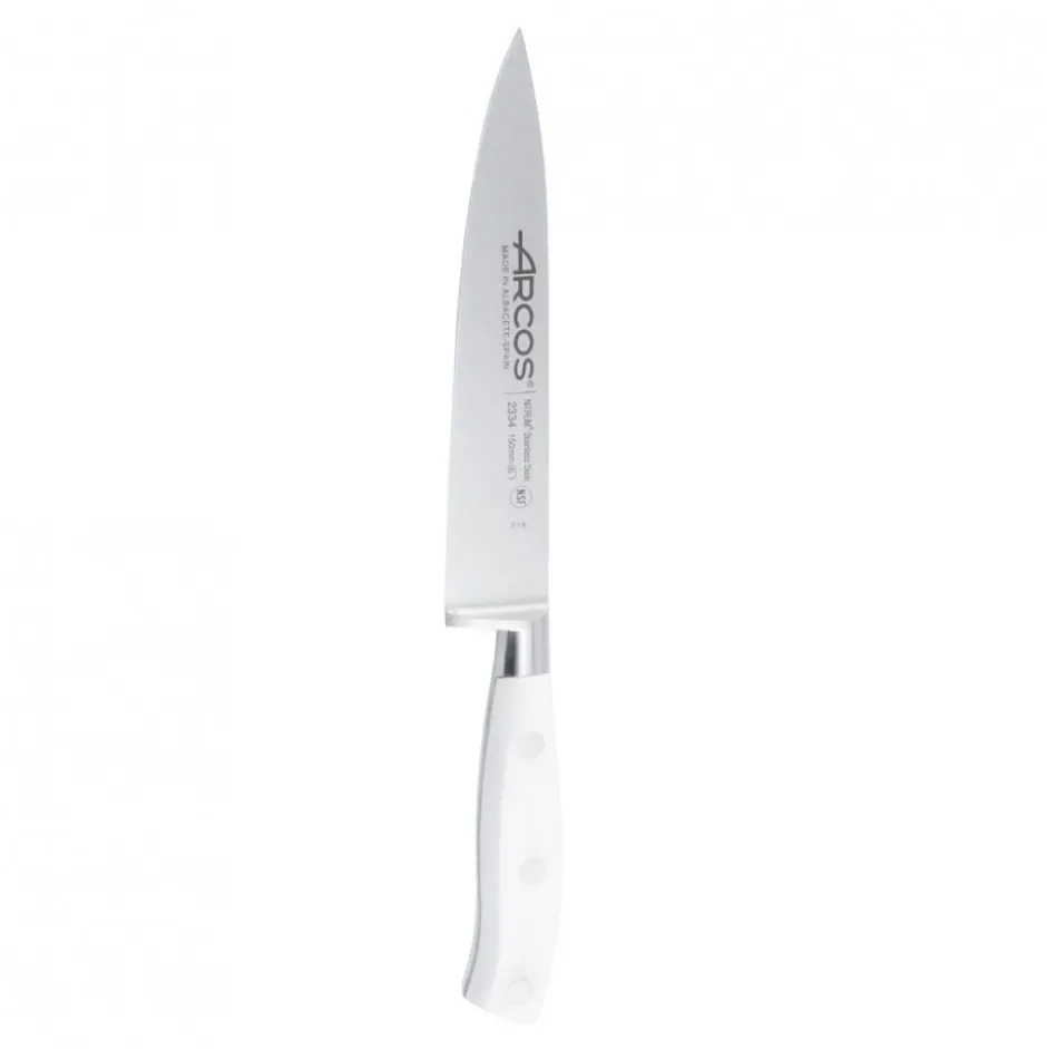 Cuchillo Medio Golpe Forjado Mango Blanco 15cm Riviera 233424 Arcos