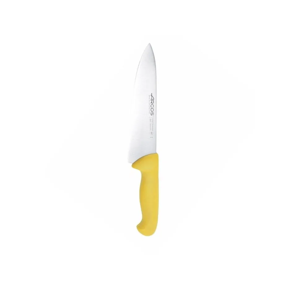 Cuchillo Medio Golpe Mango Amarillo 20cm Arcos