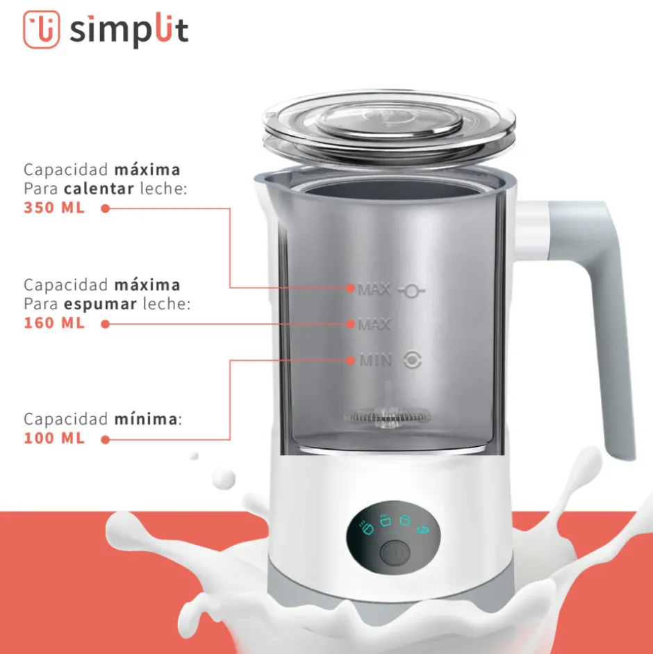 Espumador de Leche 4 en 1 Blanco Simplit