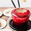 Fondue Fierro Esmaltado con 6 Tenedores Lugano