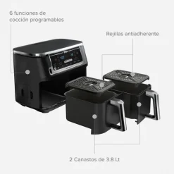 Freidora de aire Ninja doble 6 en 1 7.6 Lt