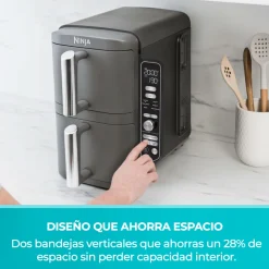 Freidora de Aire Ninja Vertical Double Basket 9,5L Gris XL