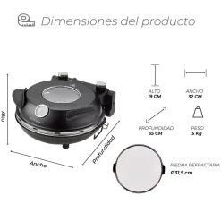 Horno para Pizza a la Piedra Black Edition Kitchen-it