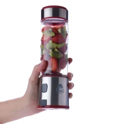 Licuadora Electrica Portátil Vaso de Vidrio 450ml Rojo Spow Davoli
