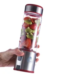 Licuadora Electrica Portátil Vaso de Vidrio 450ml Rojo Spow Davoli