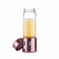 Licuadora Electrica Portátil Vaso de Vidrio 450ml Rosada Spow Davoli