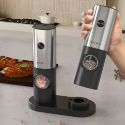 Moledor de Sal y Pimienta Eléctrico Negro Mouvair