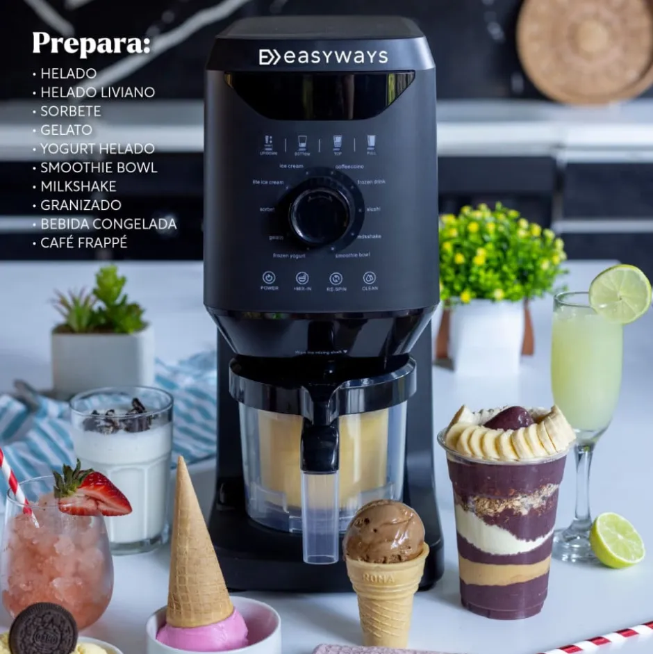 Máquina de Helado Amalfi Deluxe + 3 Bowls 500 ml EasyWays