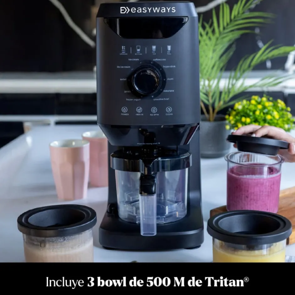 Máquina de Helado Amalfi Deluxe + 3 Bowls 500 ml EasyWays