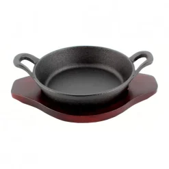 Paila Fierro 18cm con Base de Madera Lugano