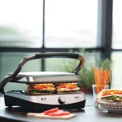 Parrilla y Panini Eléctrica Bioceramic Oster