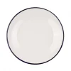 Plato Bajo Acero Esmaltado Blanco y Azul 24cm Ibili