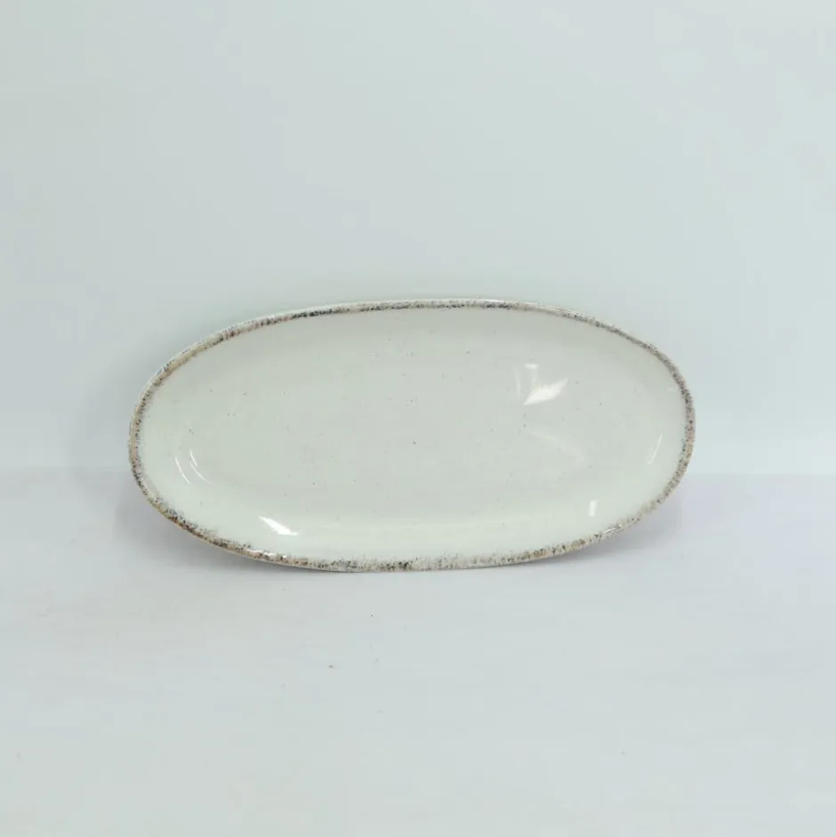 Plato Ovalado 19x9cm White Sand Lugano