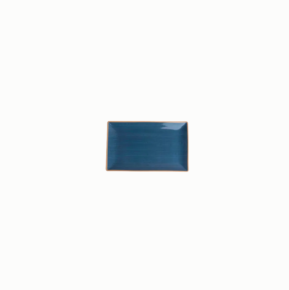 Plato Rectangular 21x13cm Azul Terra Ariane