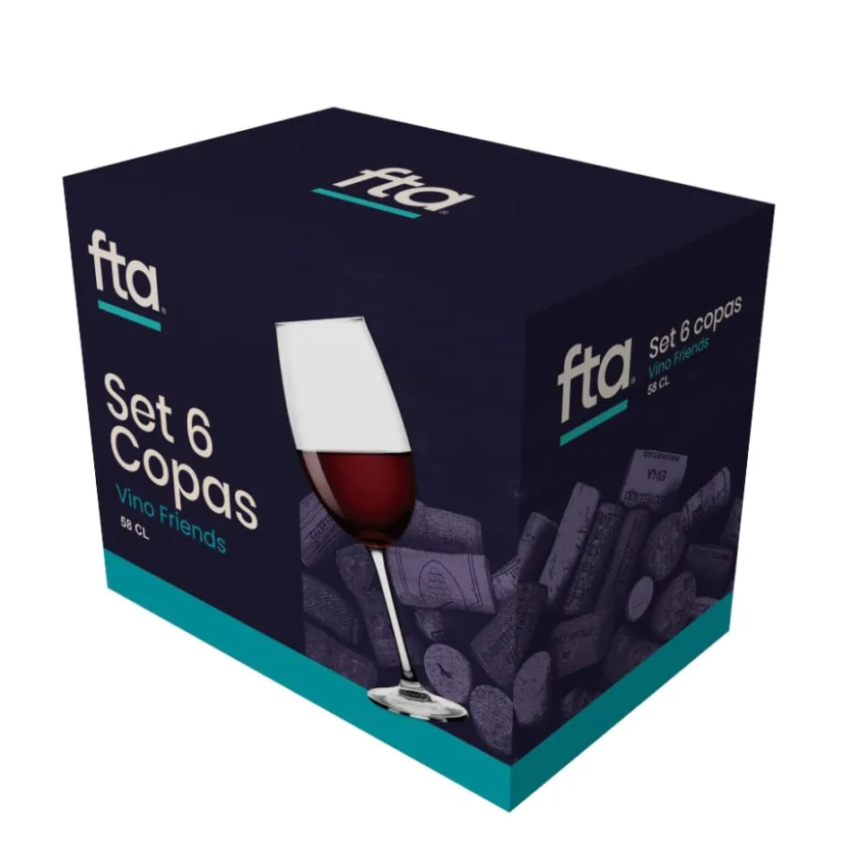Set 6 Copas Vino 580ml Friends FTA